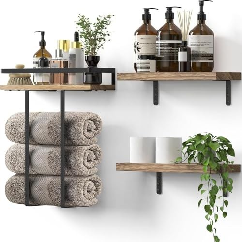 Wandregal 3er set massivholz - wandregal,