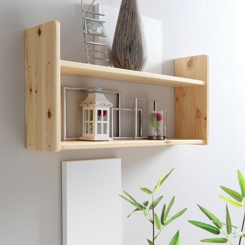 Wandregal kiefer massiv natur - massiv,