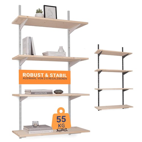 Wandregal weiß bausatz holz - weiß,