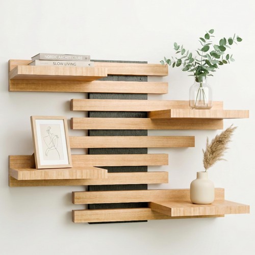 Wandregal holz schweberegal - holz,