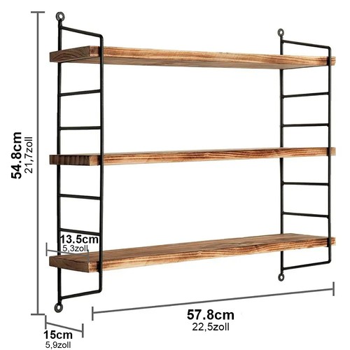 Küchenregal holz wandregal - wandregal, 3x