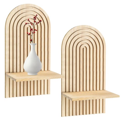 Wandregal holz boho wohnzimmer - wandregal,