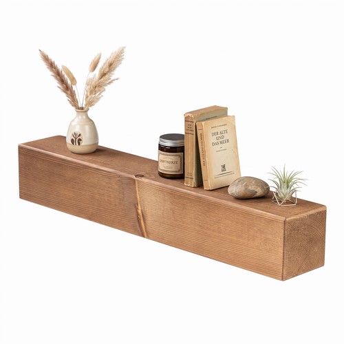 Levandeo wandregal holz massiv - wandregal,